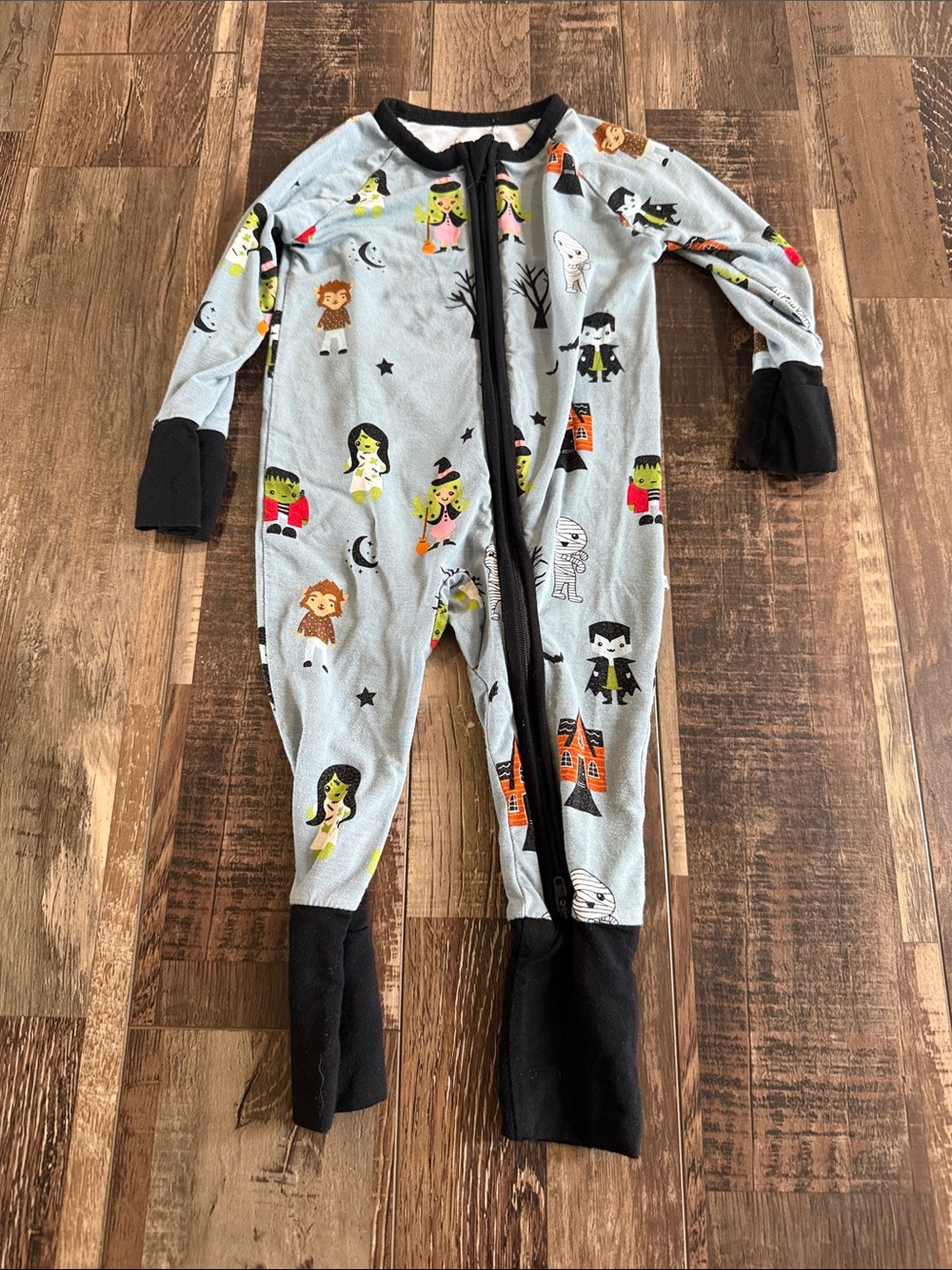 Kids Light Gray Halloween Character Zip 6-12 months